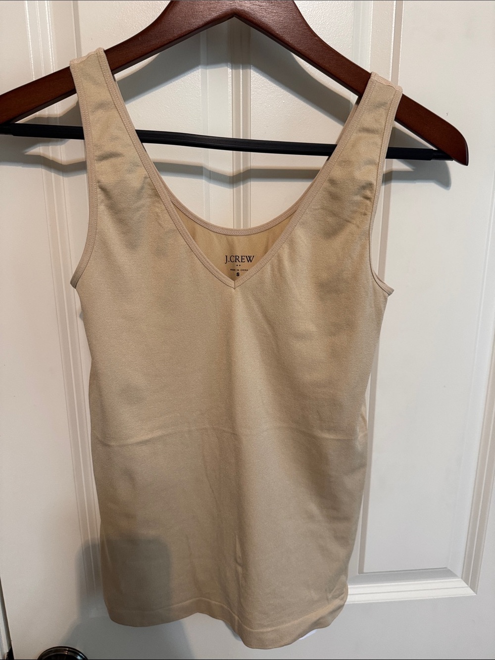 J. Crew Beige V-Neck Tank Top